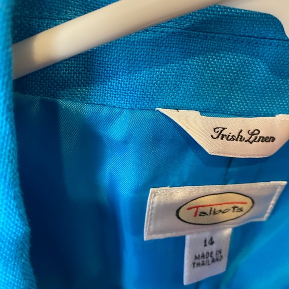 Talbots linen jacket-Turquoise - Picture 3 of 3